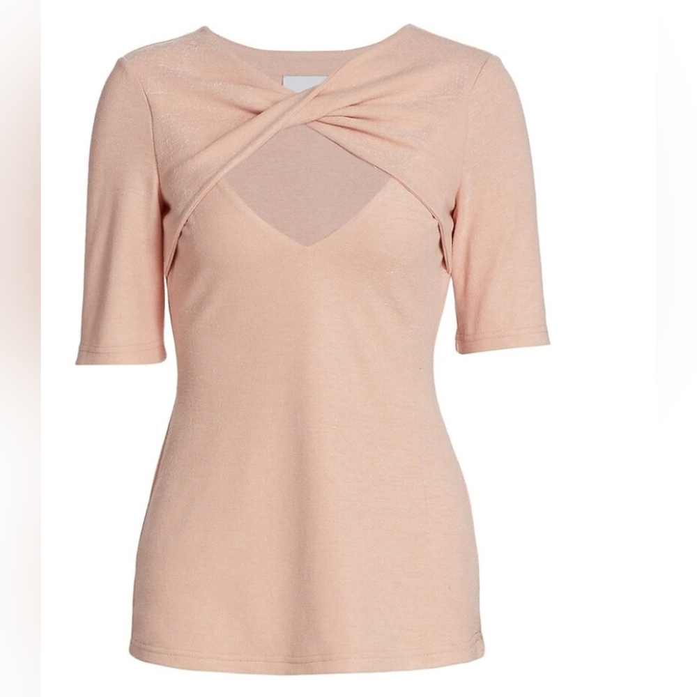 NWT Acler Brighton Pink Twist Front Keyhole Top Women's Size 8 Blouse